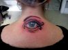 eyes tattoo on neck